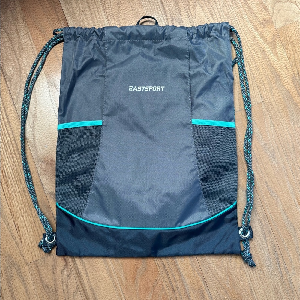 Eastsport Drawstring Backpack, 19 x 15 In, 2 Hydro Pockets, Back Zip Pocket.